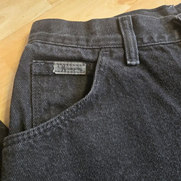 Wrangler Vintage Womens High Waisted Black Denim Jeans 10x34 Retro - Picture 2 of 7
